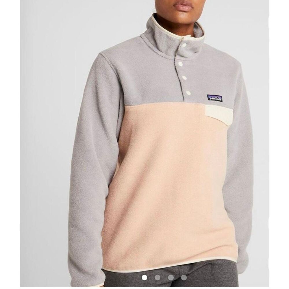 *RARE COLOR* Patagonia Synchilla Snap-T Fleece Pullover Sz S Rosewater x gray Di
